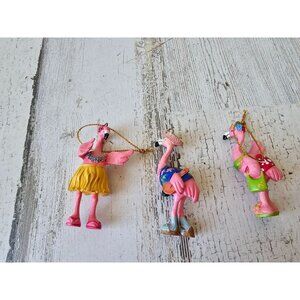 Mini flamingo bird ornament summer hula tropical